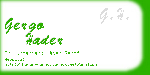 gergo hader business card